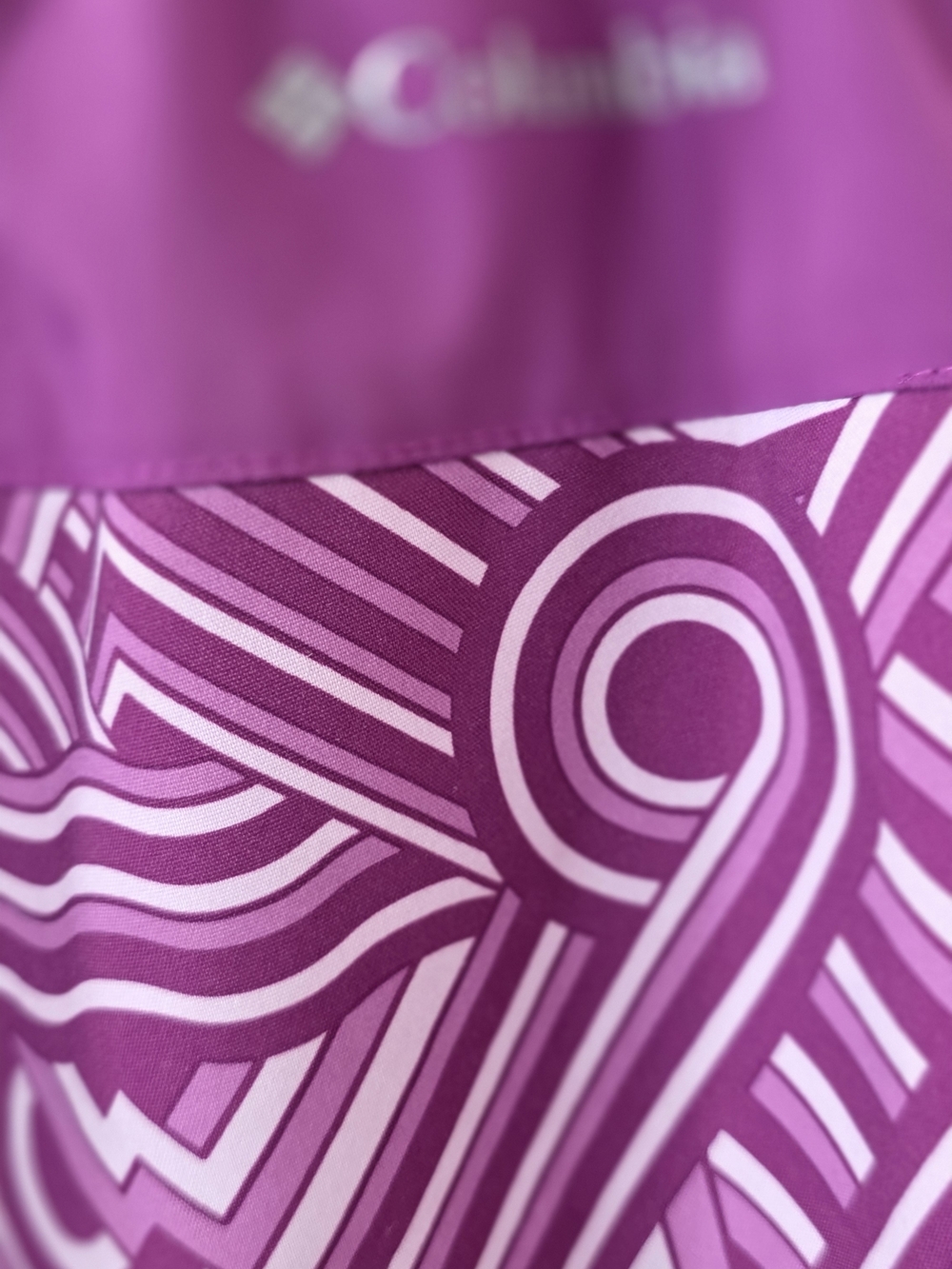 Women's Columbia Purple Geometric Athletic Shorts with Drawstring - Picture 6 of 9